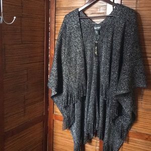 Sparkly Gunmetal Poncho L/XL